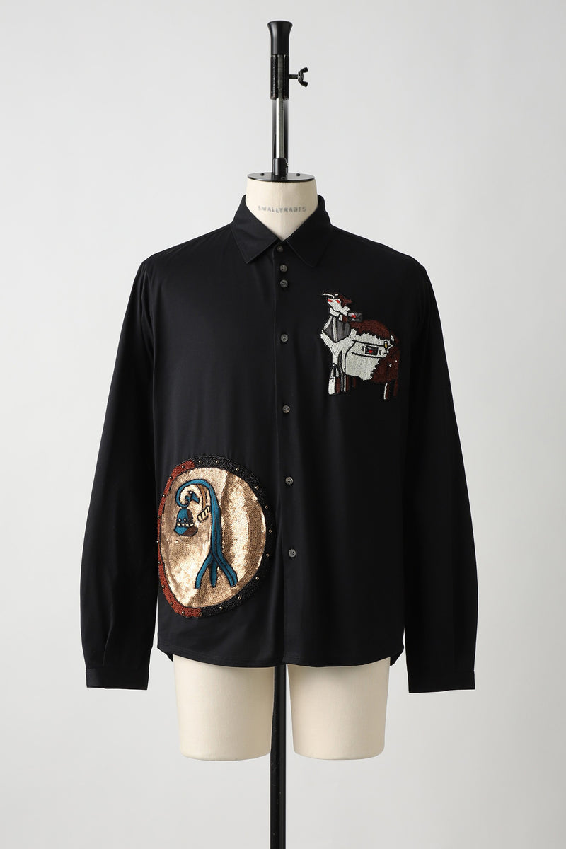 HENRY CUFFS SHIRT WITH BIJOU – SHINYAKOZUKA
