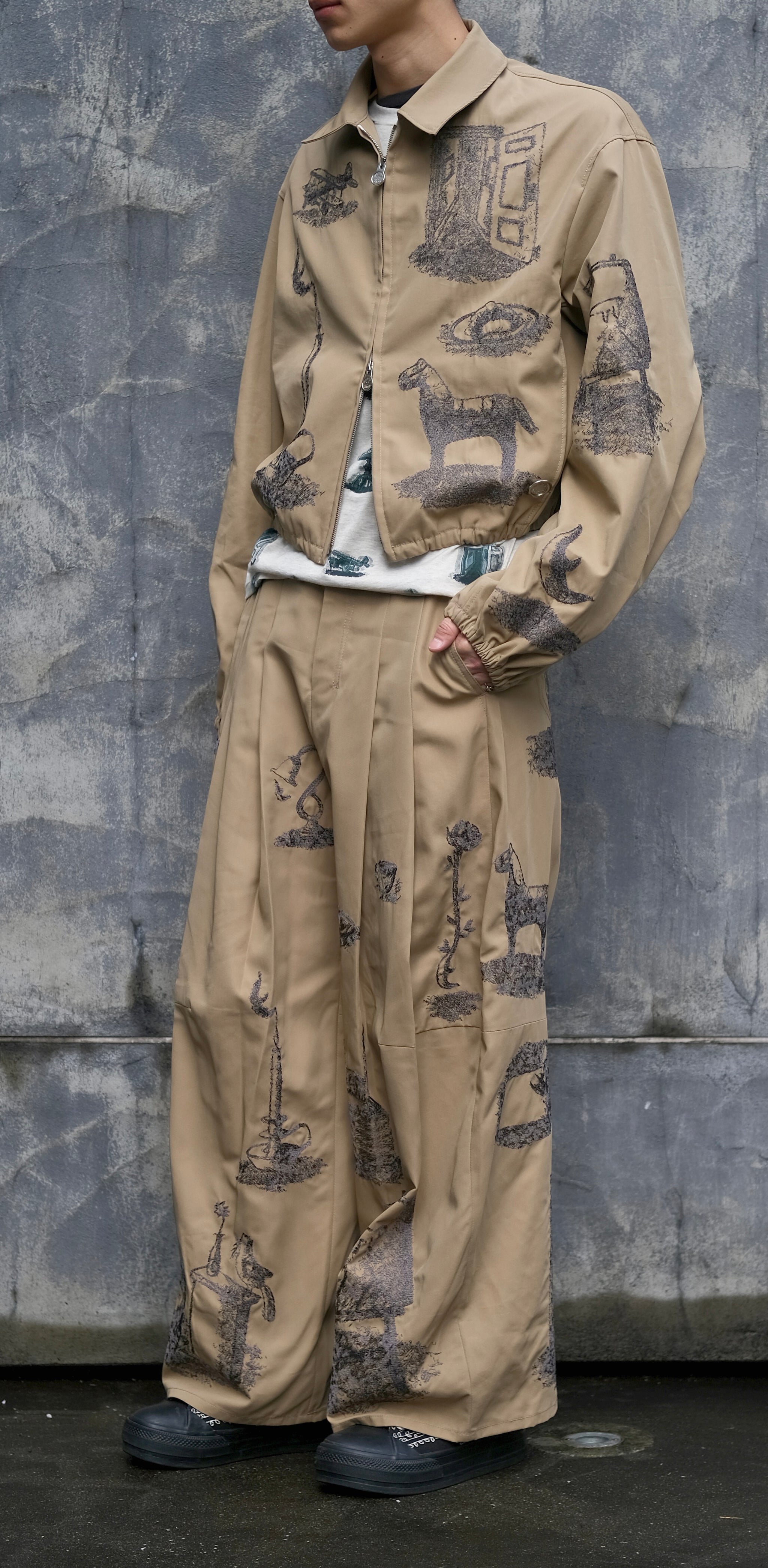Hi, BAGGY WITH EMBROIDERY – SHINYAKOZUKA